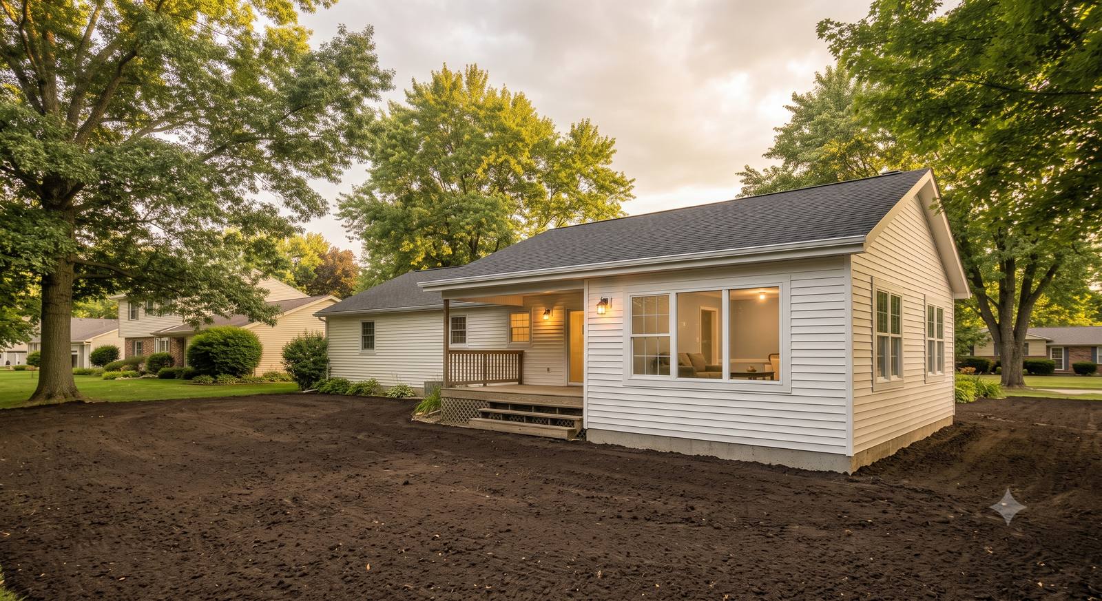Completed home addition with matched siding and roofline by Clean Construction LLC, serving Amherst Ohio