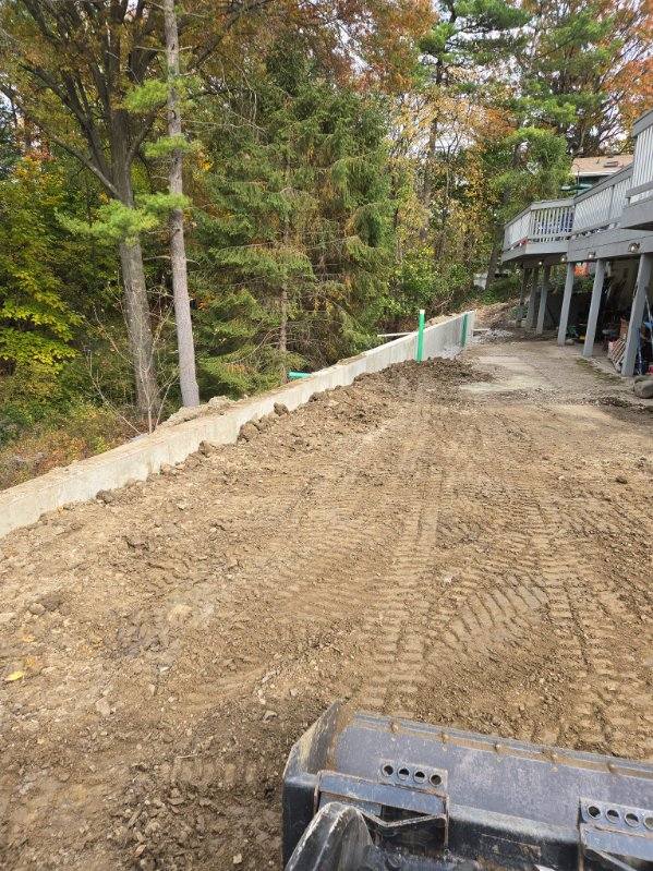 Completed retaining wall, Clean Construction LLC
